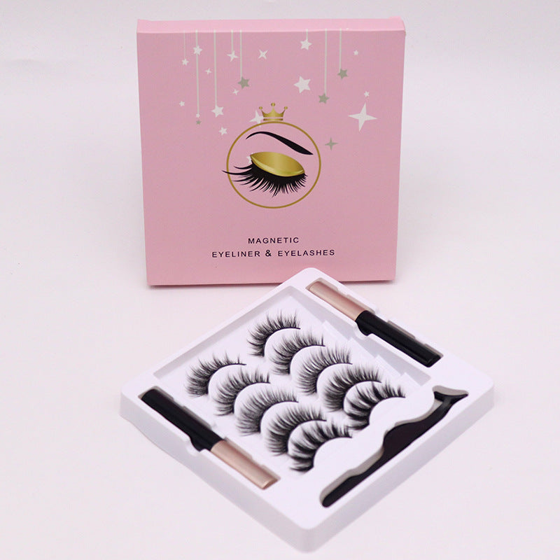 Long lasting magnetic eyelash set for easy lash application