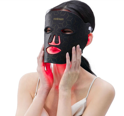 LED facial mask improving firmness and supporting skin tightening