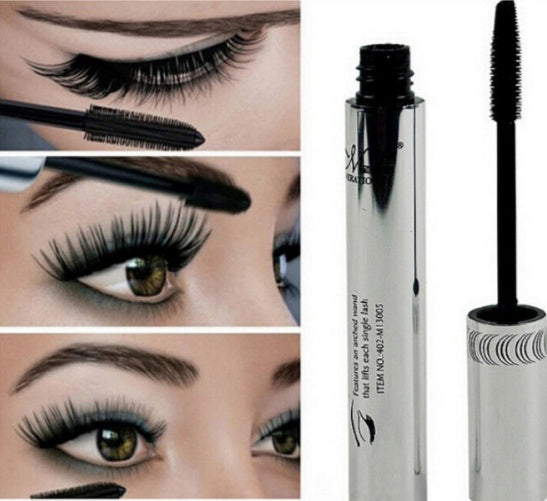 Black fiber mascara for long curling eyelash extension effect
