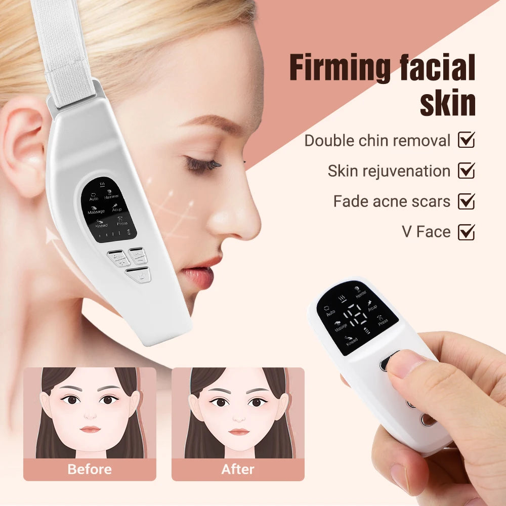 Electric face lifting device for at-home facial toning and skin rejuvenation