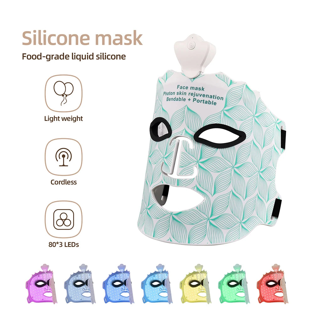 7 Colors Silicone LED Mask Face