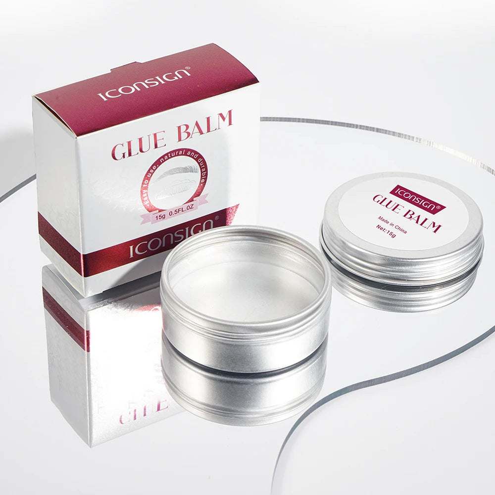 Balm-based lash lift glue for salon use with lash extension care products and aftercare