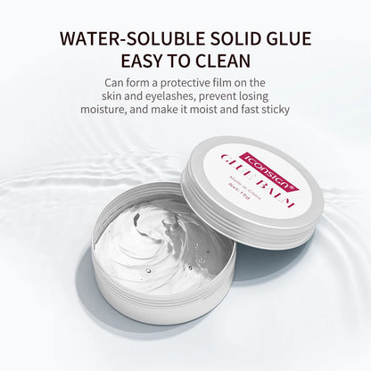 Balm-based lash lift glue for salon use with lash extension care products and aftercare