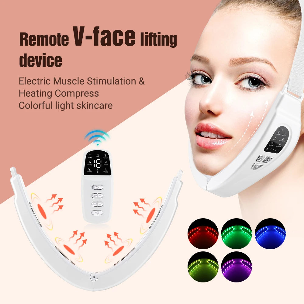 Electric face lifting device for at-home facial toning and skin rejuvenation