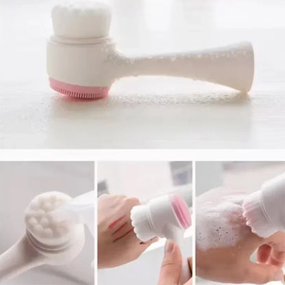 Dual silicon facial cleanser