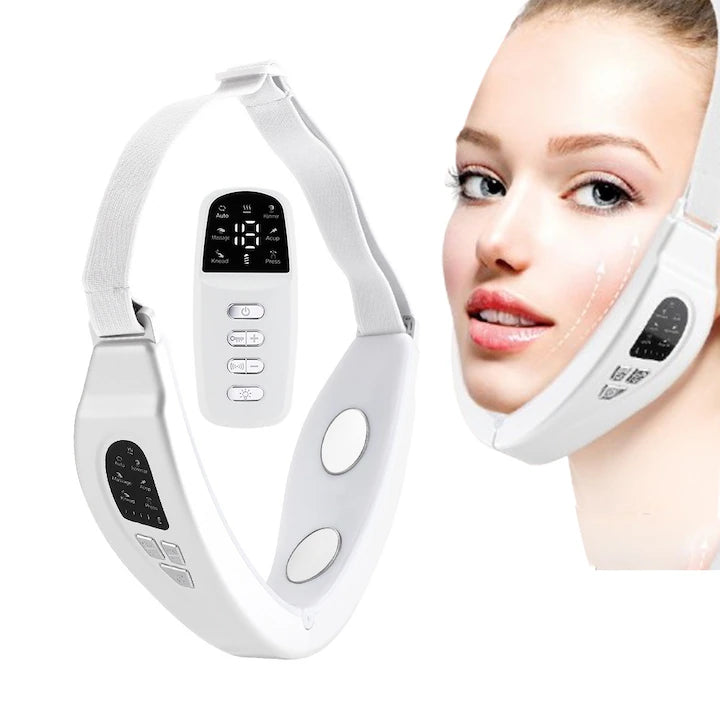 Electric face lifting device for at-home facial toning and skin rejuvenation